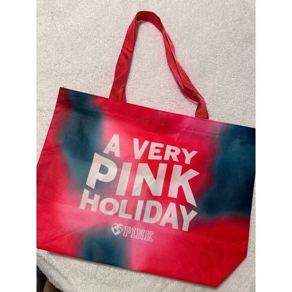 NEW A Very PINK Holiday Victoria's Secret Reusable Shopping Tote - Picture 1 of 4